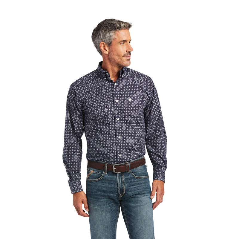 Ariat Hemden Herren - Arman Fitted Navy ( TCJZF-9140 )